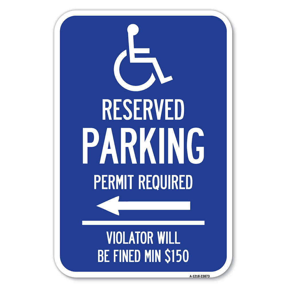 Modern Isa Symbol) Connecticut Reserved Parking Heavy Gauge Metal Parking Sign
