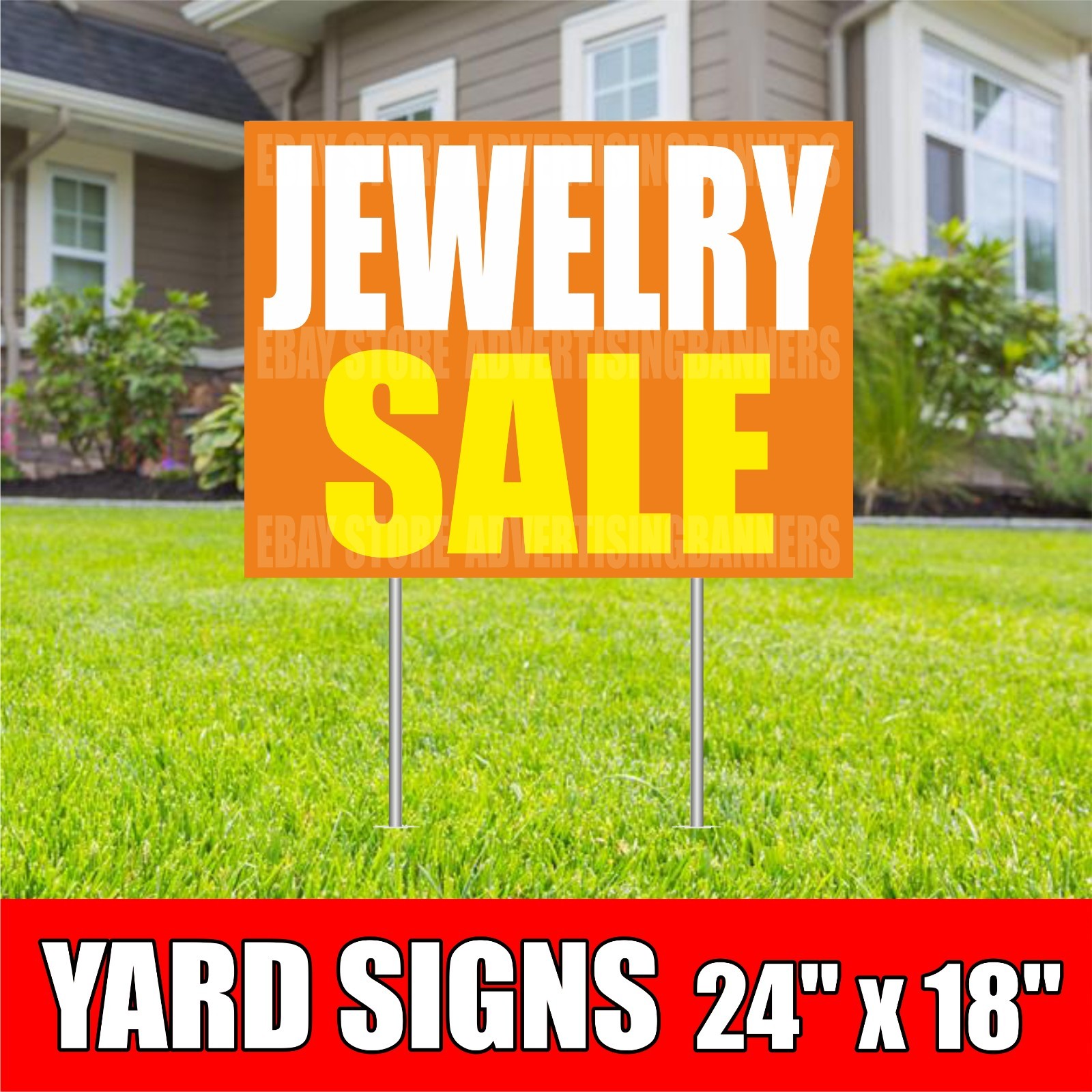 JEWELRY SALE Yard Sign with H-Stakes We Buy Gold Silver Pawn Shop Cash Finance