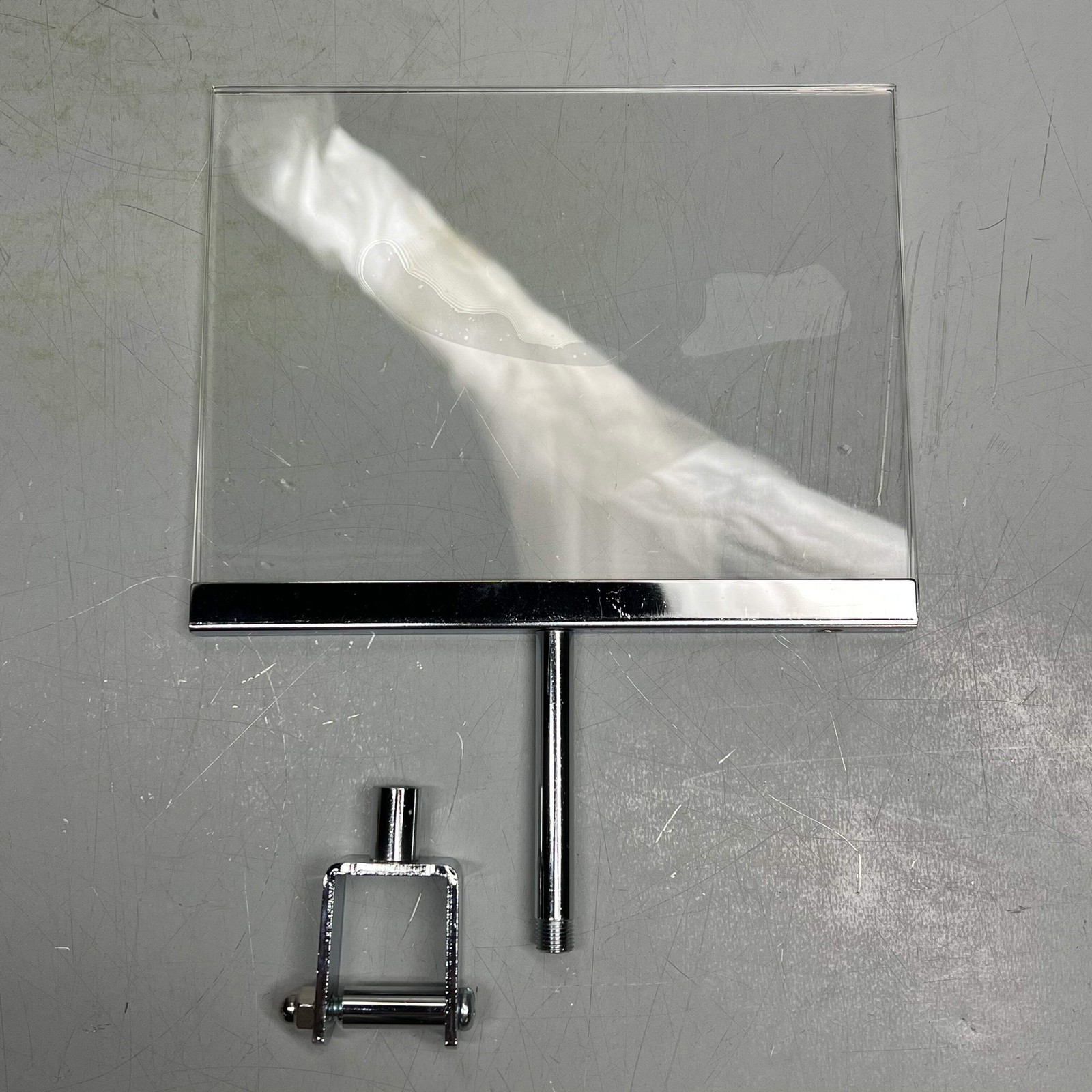 (10 PACK) Acrylic Merchandise Sign Holder W/ Rack Clamp 7″ x 5.5″ Chrome/Clear