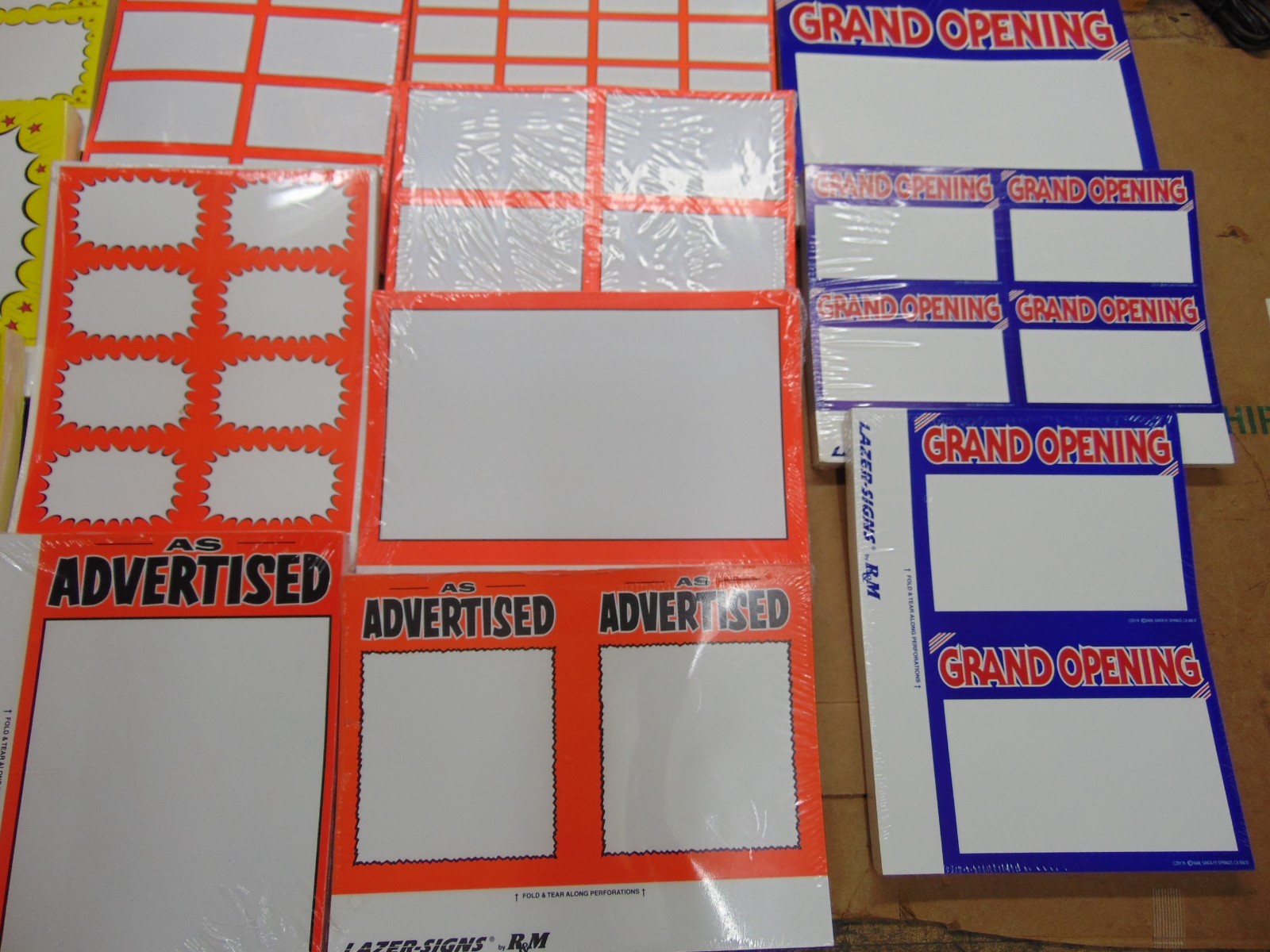 200 Grand Opening 5.5″ x 7″ Blank Business Retail Sale Sign Cards, Printable