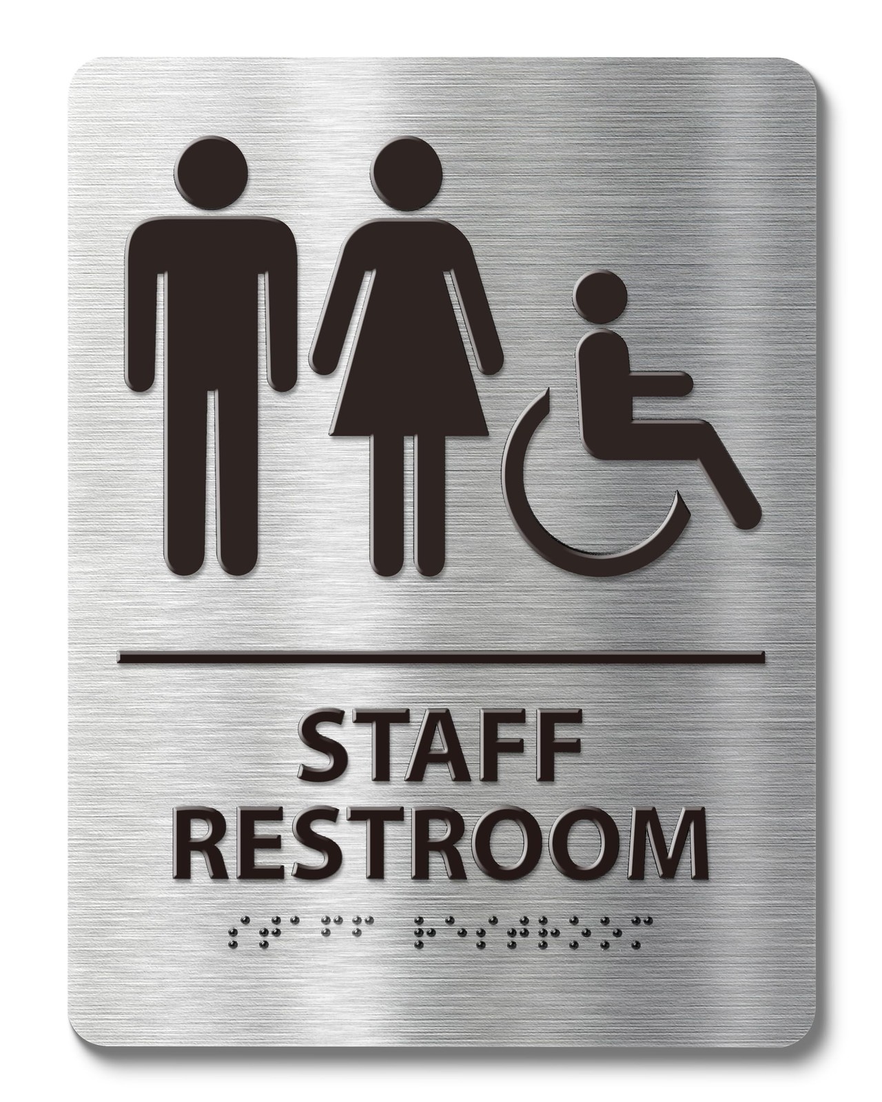 ADA-Compliant Employee Only Restroom Sign with Braille – Modern Aluminum S