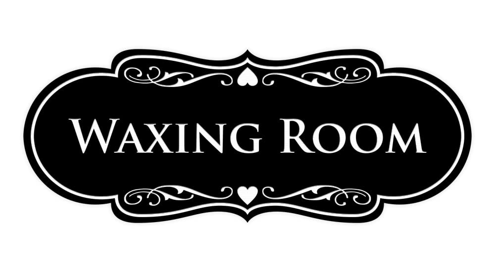 Designer Waxing Room Sign Black – Small 1 Pack