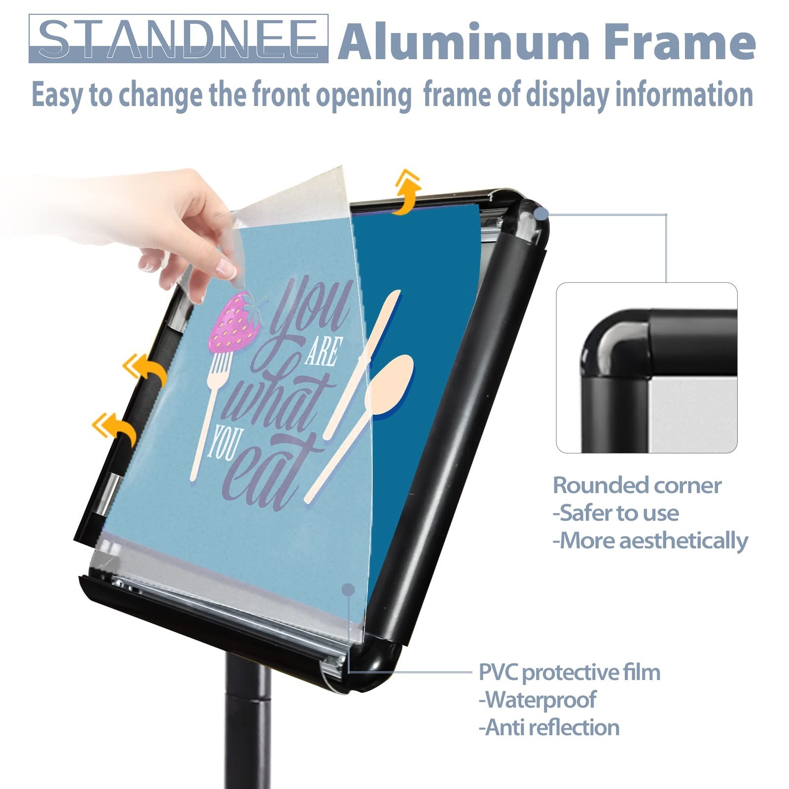 Heavy-duty Poster Stand Holder 11″x 17″ Pedestal Floor Standing Sign Holder V…