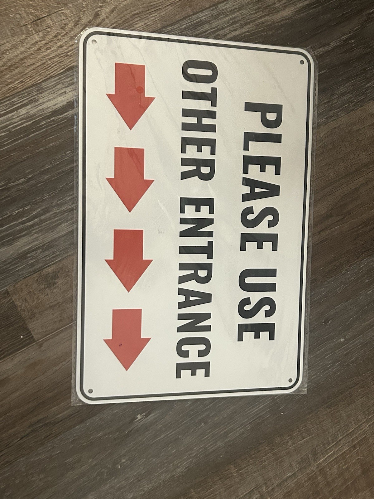 Please Use Other Door Sign Right Arrow 12×8 Inches Aluminum Entrance Sign Metal