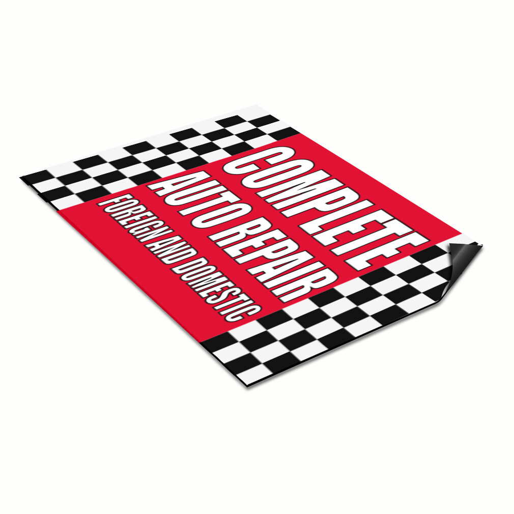 Car Magnet Set of 2 Complete Auto Repair Foreign & Domestic B Industrial Sign