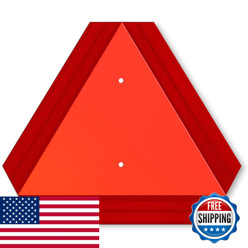 Sweetapril Slow Moving Vehicle Sign Rust Aluminum Slow Moving Vehicle Triangle