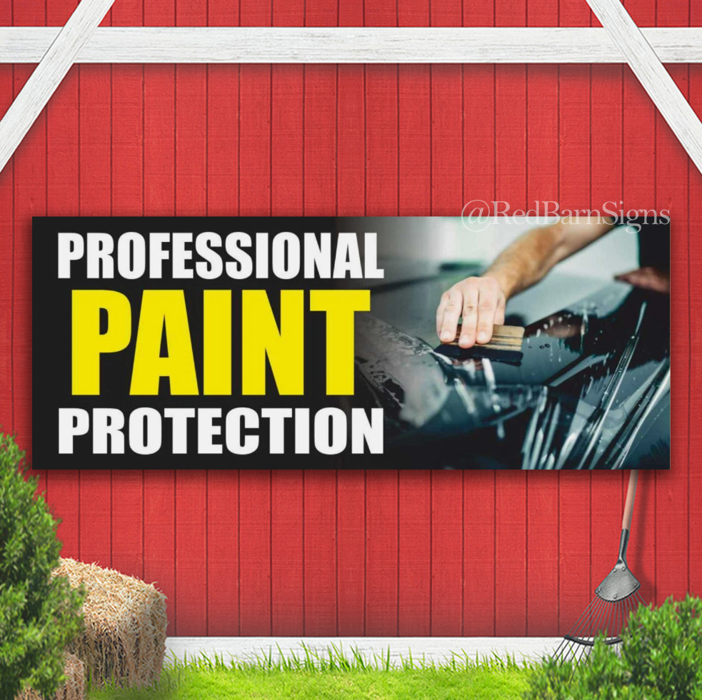 PROFESSIONAL PAINT PROTECTION Advertising Banner Vinyl Mesh Sign service repair