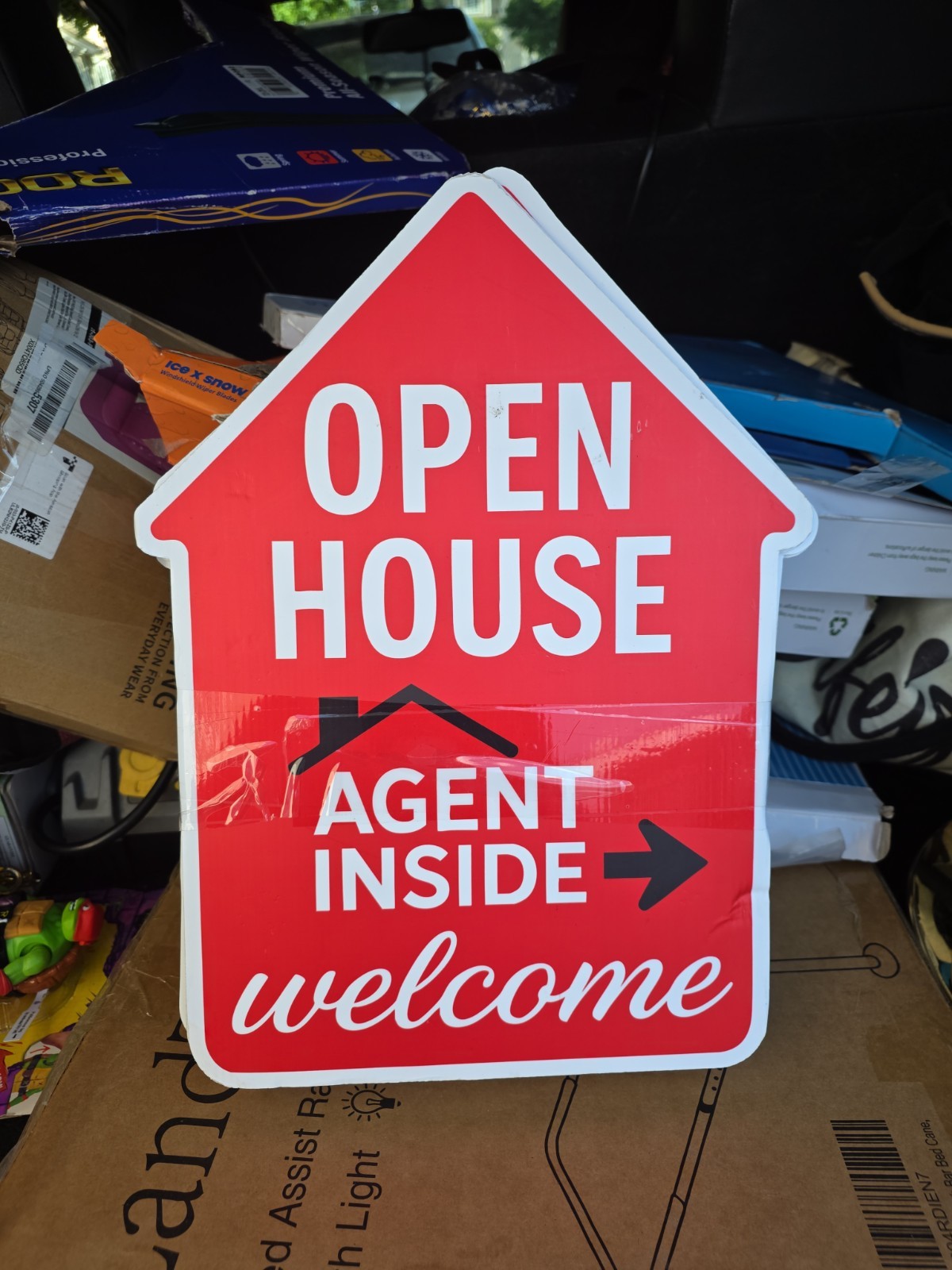 Open House Signs 6 Pack 16″ x 12″ Double-Sided Yard Signs With Metal Stakes New