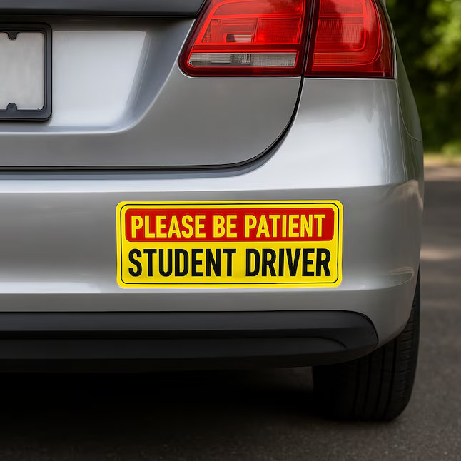 Hillman 4-in x 10-in Vinyl Student driver Sticker