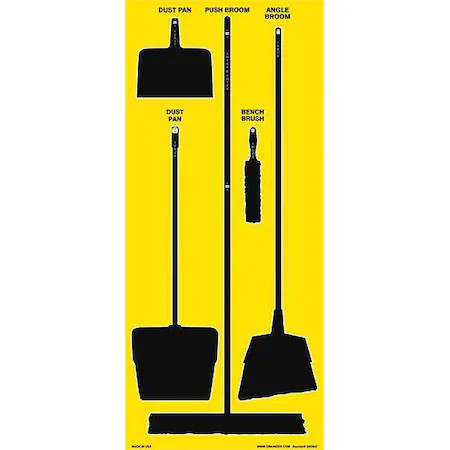Zoro Select 34Gn47 Store-Boards, 68X30 In, Black/Yellow, Accu-Shield, 34Gn47