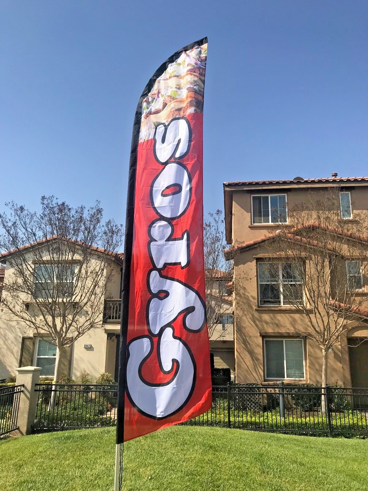 Custom Feather Swooper Banner Sign Flag 15′ Kit Gyros-Free Gift