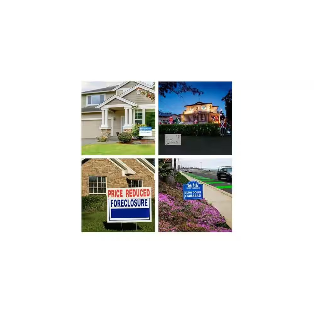 10 Pack 18 X 12 In. White Corrugated Plastic Yard Sign with Metal Stakes
