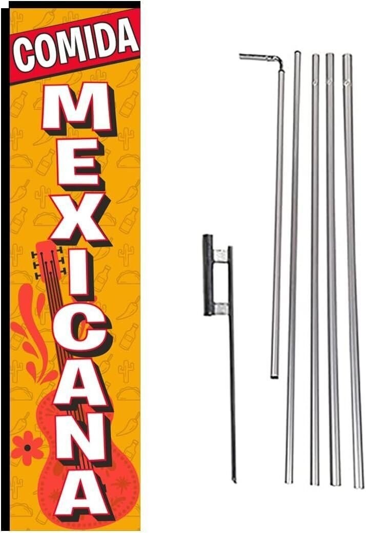 Comida Mexicana Swooper Rectangle Flag for Mexican Spanish Restaurant…