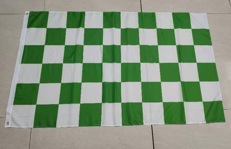 3×5 LARGE LOT OF 12 GREEN & WHITE CHECKERED FLAG WHOLESALE DISCOUNT BANNER