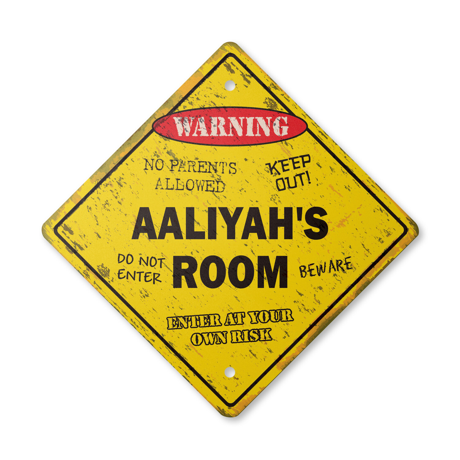 Aaliyahs Room Plastic Sign Vintage Crossing Xing kids bedroom door children’s na