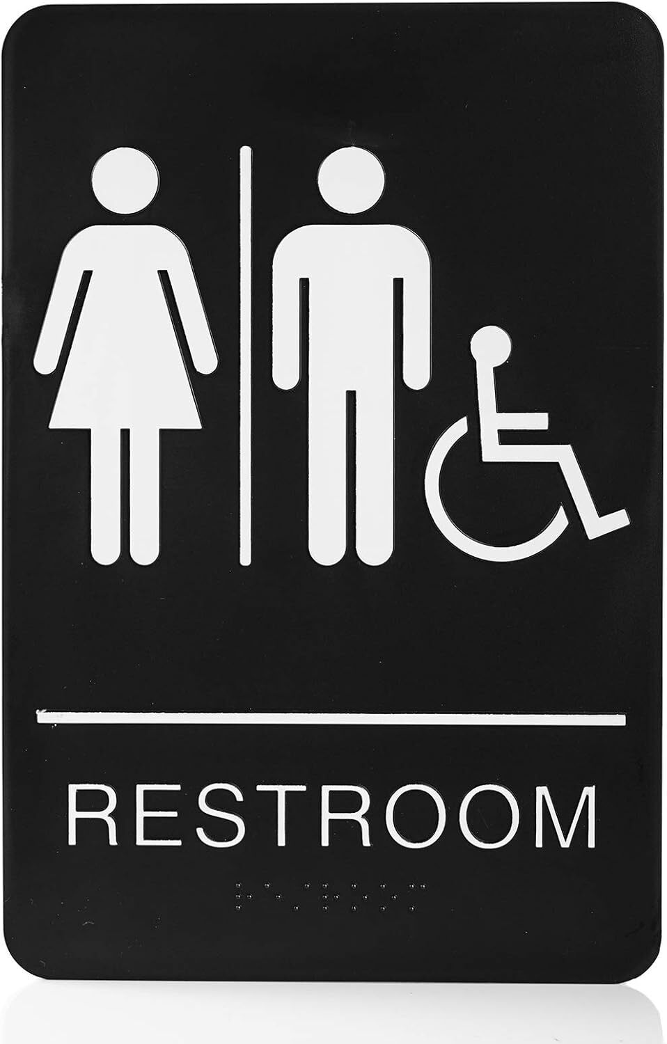 Self-Stick ADA Braille Unisex Restroom Signs-Bathroom Signs with Double Sided