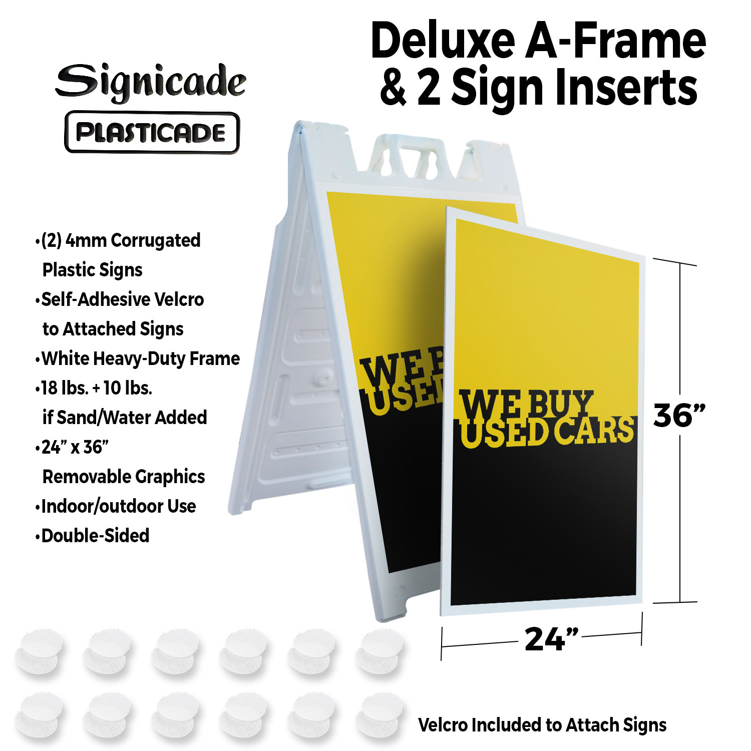 We Buy Used Cars Heavy Duty A-Frame Sidewalk Sign Auto Sales Promotions Low Cost