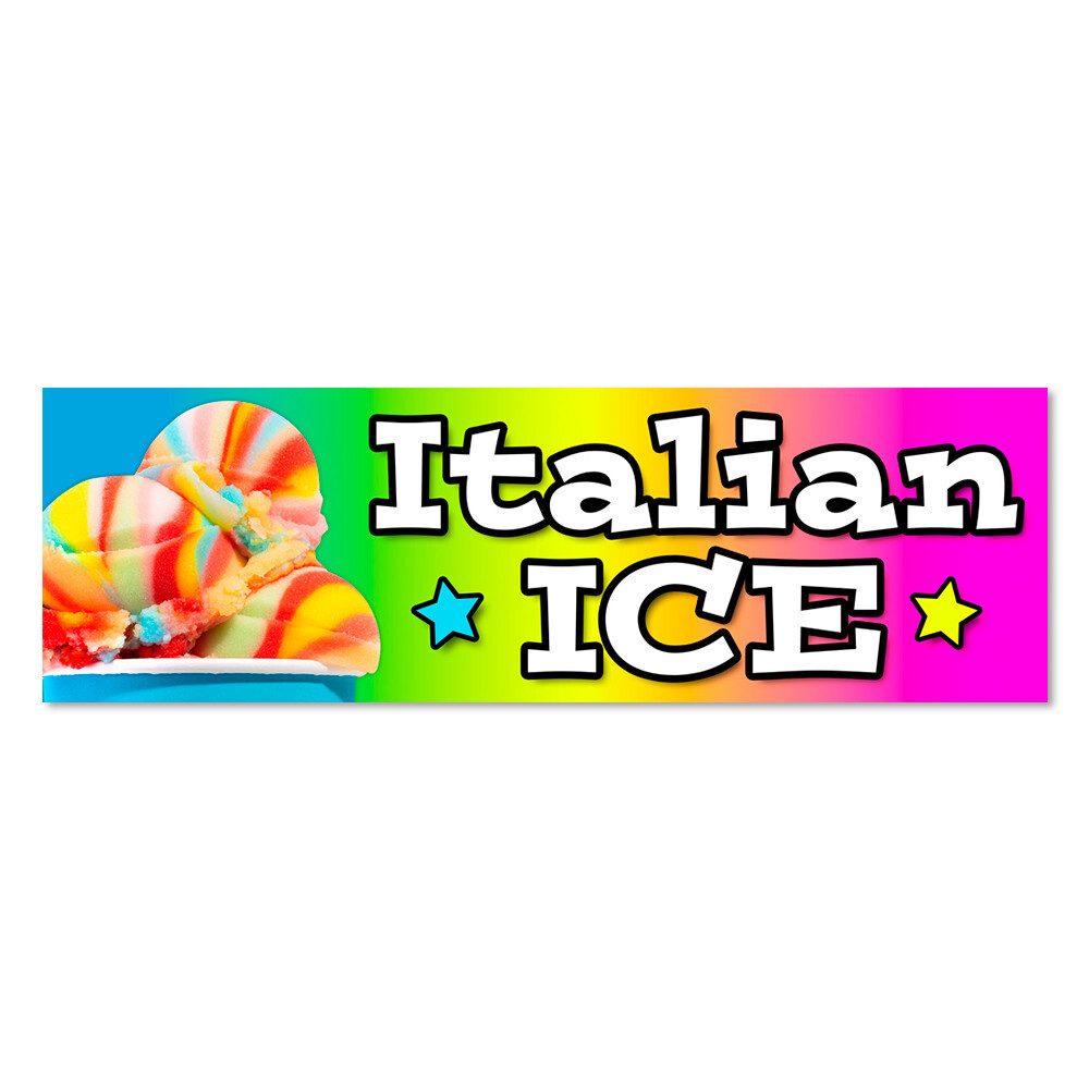 Italian ICE Vinyl Banner with Optional Sizes (Made in the USA)