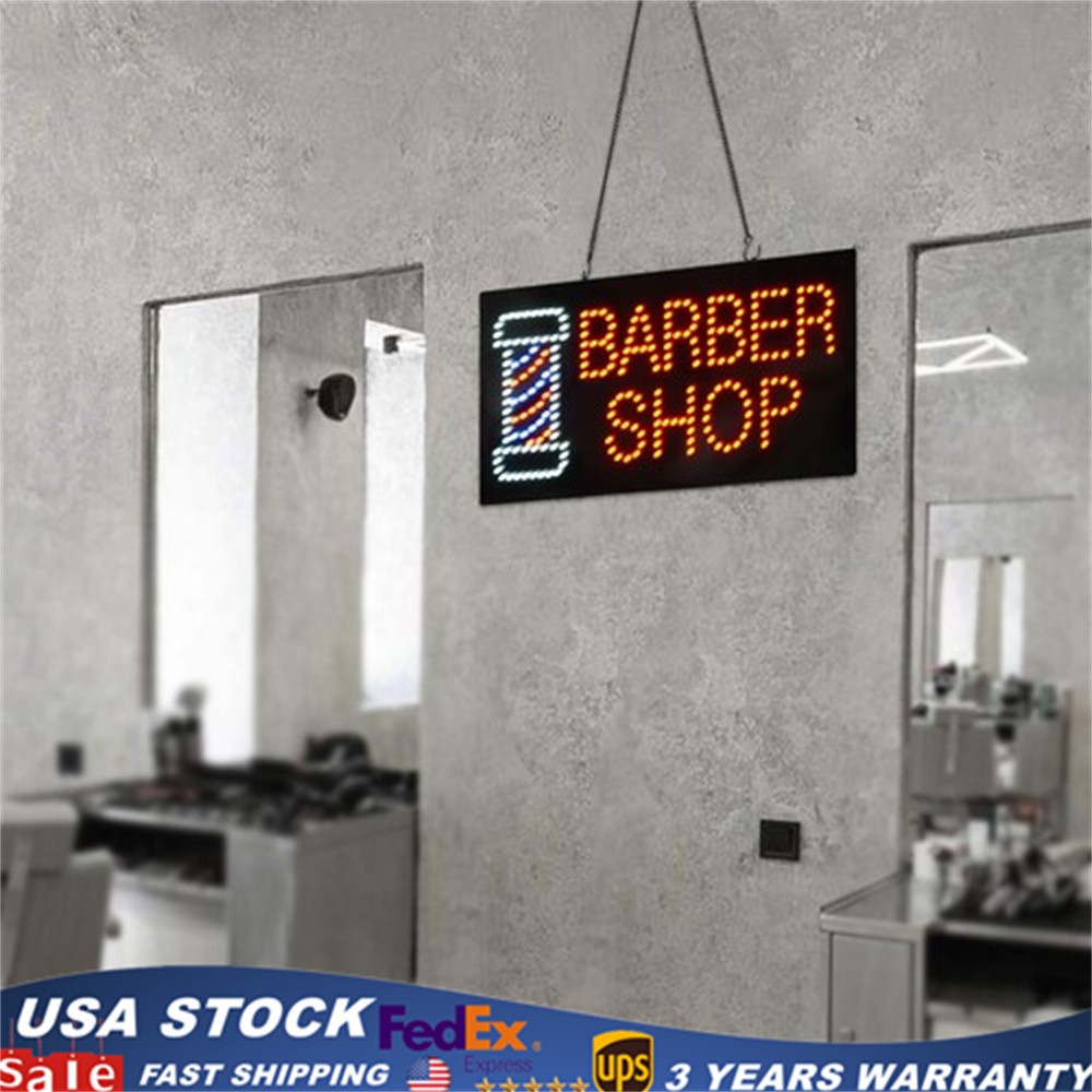 Barber Shop Sign LED Light Sign Business Sign Display 60*30cm/23.61″ x 11.81″