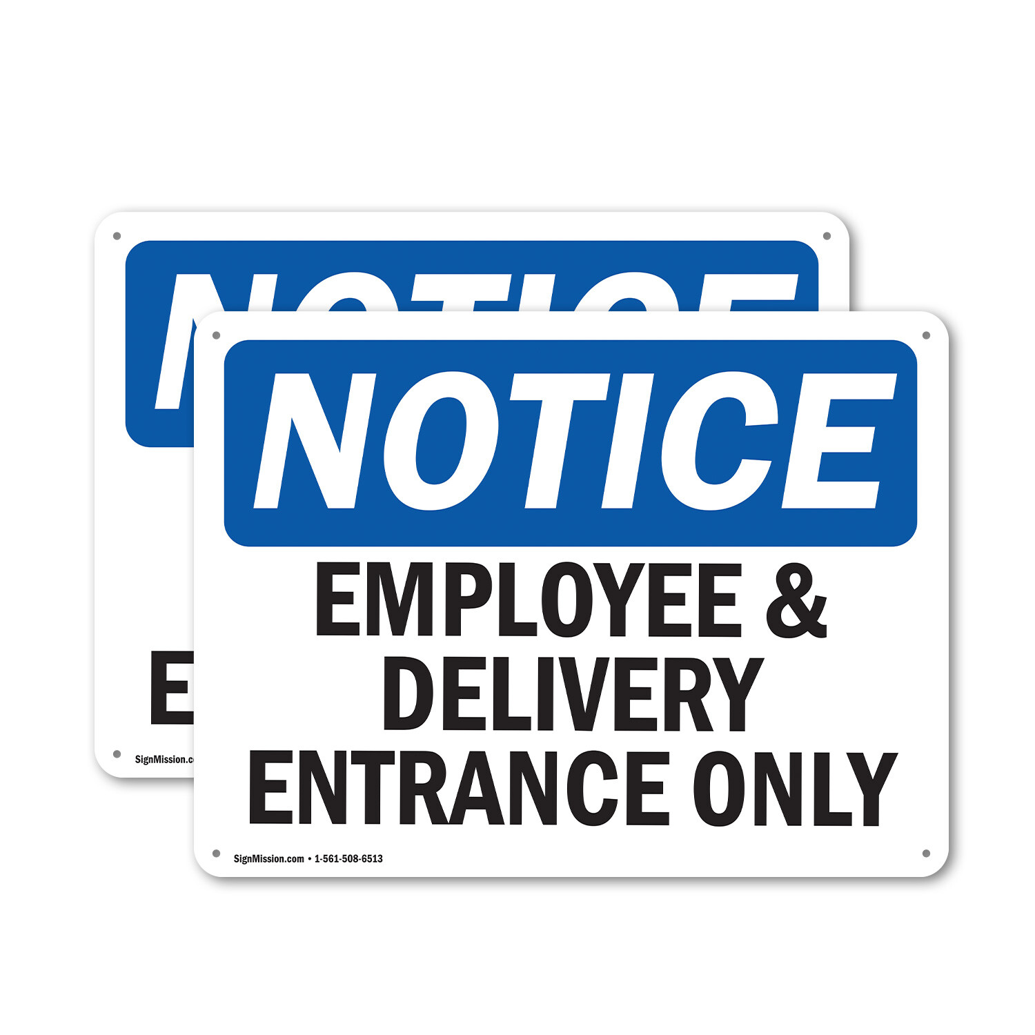 (2 Pack) Employee And Delivery Entrance Only OSHA Notice Sign Decal Metal