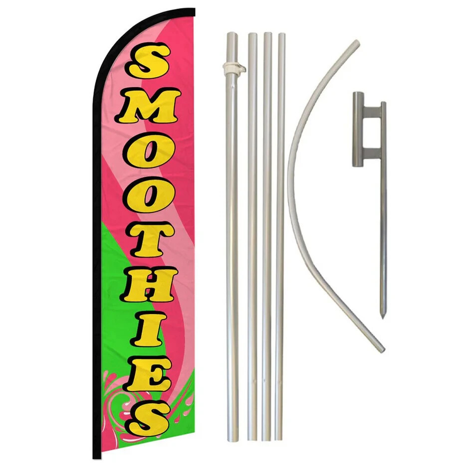 Smoothies Windless Advertising Flag & Pole Kit