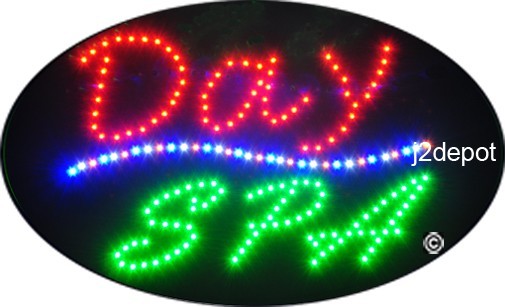 US Seller Animated Day Spa Led Sign neon lighted. Video inside. 21″x13-1/2″