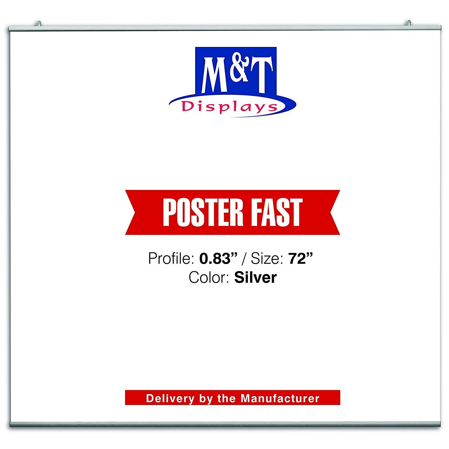 Reusable Poster Fast Hanger Set 36″ Wall Mounting Silver Aluminum Sign Holder
