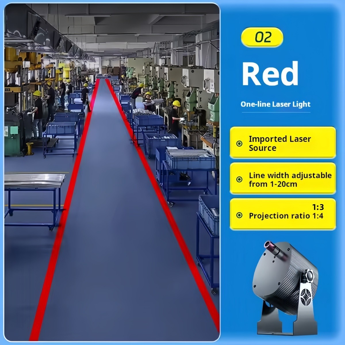 High-Power Laser Line Projector – IP65 Workshop Safety Light with Visible Beam