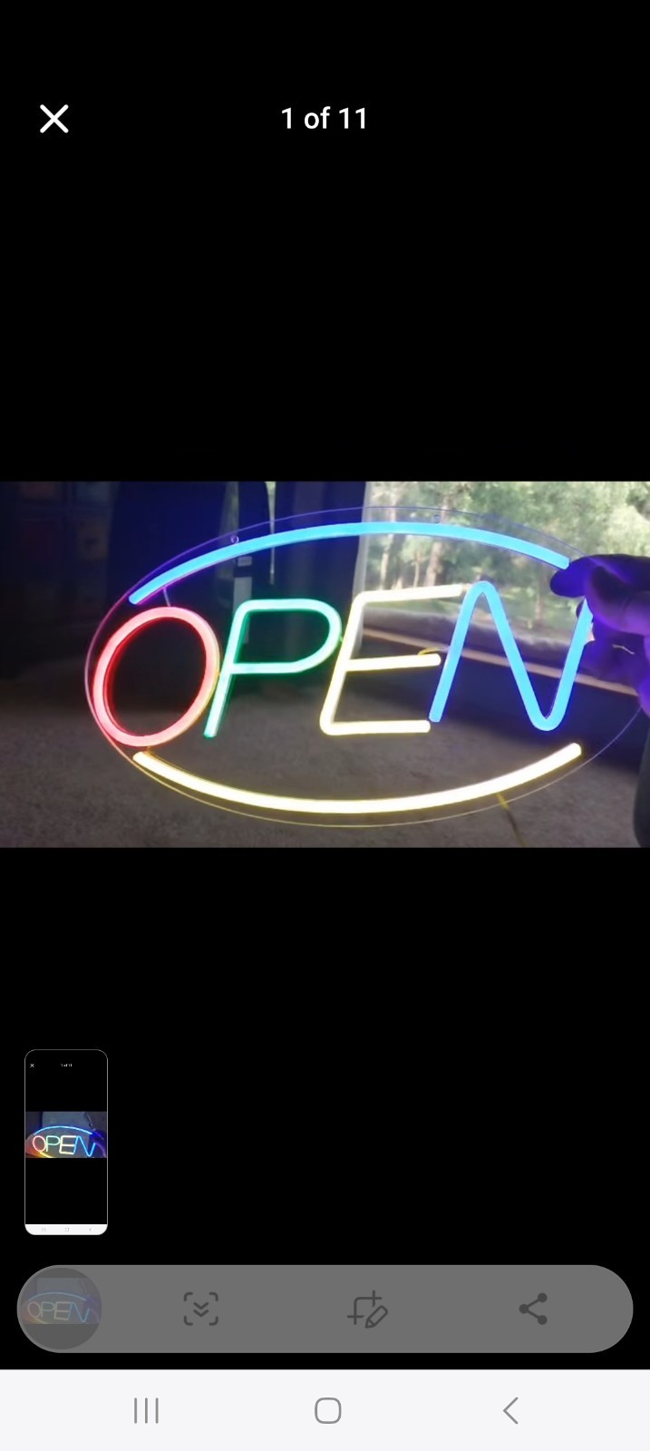 lit Sign “OPEN” multi-colored Illuminated Acrylic Multicolor business sign, fun.