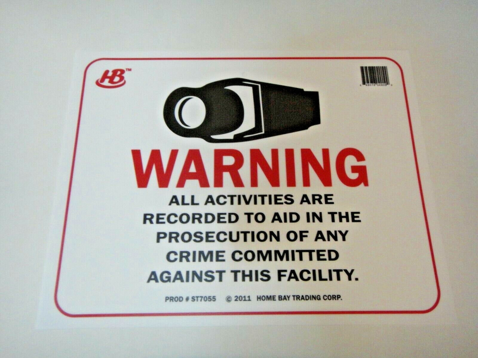 5X-Warning Video Surveillance, prosecution crime Sign 9 x 12 Inch US Seller