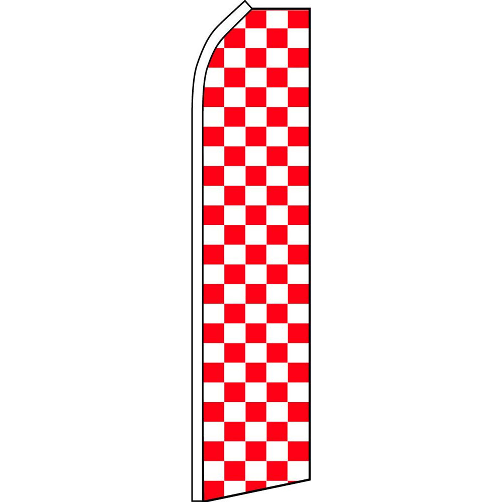 White and Red Checkered 2 1/2 ft X 11 1/2 ft Swooper Flag (Flag Only)