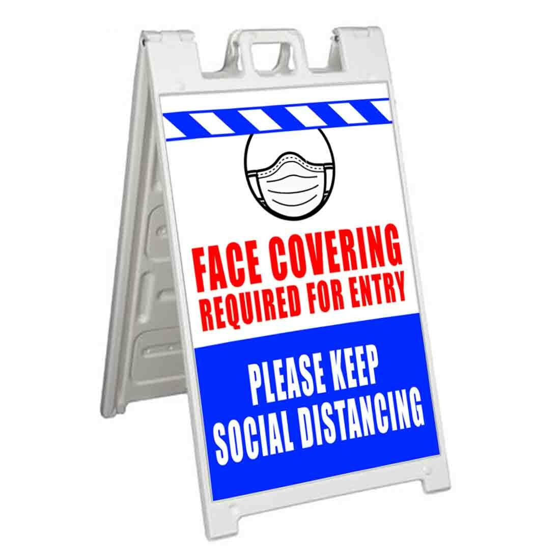 FACE COVERING REQUIRED Signicade 24×36 Aframe Sidewalk Sign Banner Decal