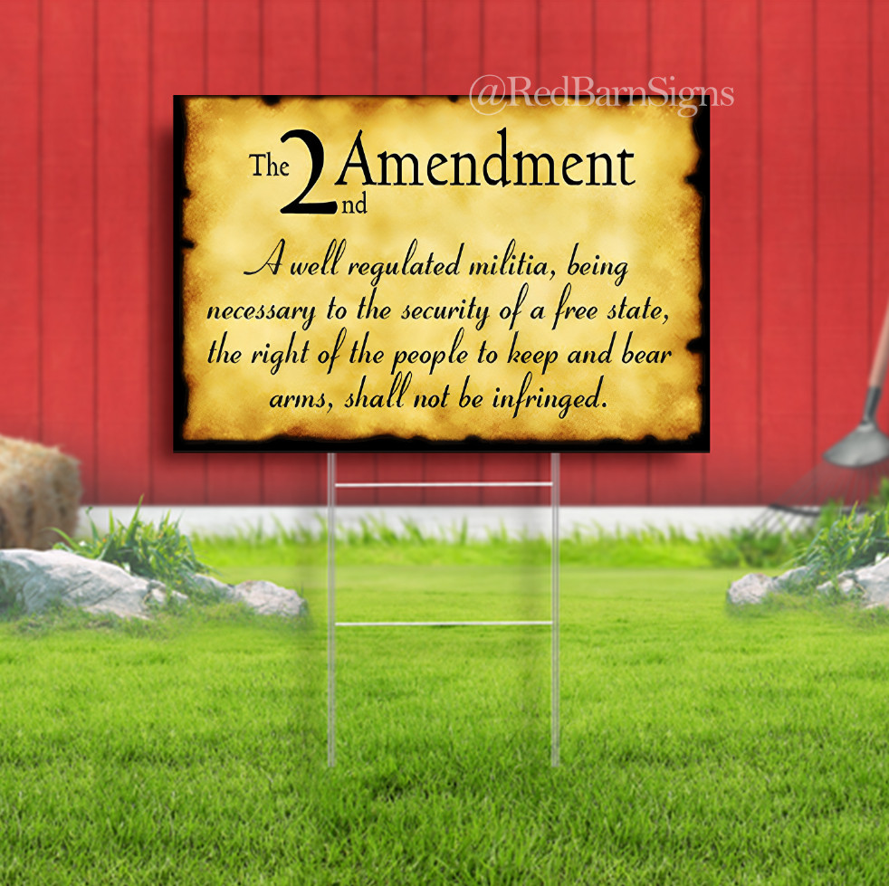 2nd Amendment “Original” a Well Regulated Militia Scripted Trump 2024 Yard Sign