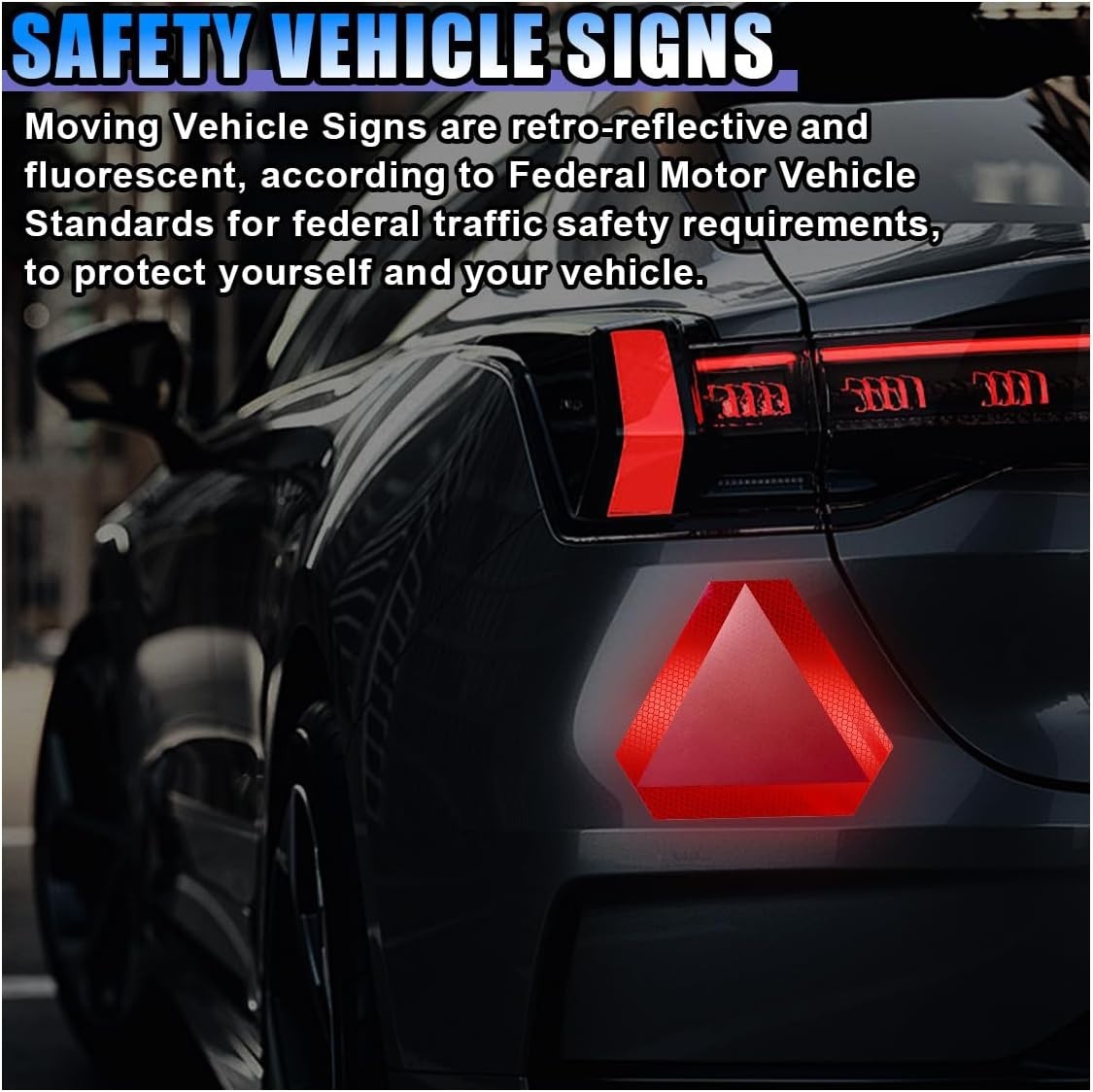 Multipurpose 2PCS Reflective Slow Moving Vehicle Signs for Enhanced Safety