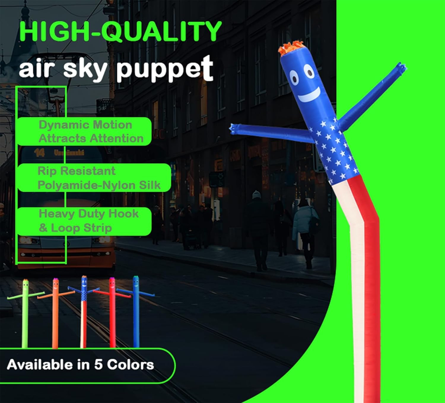 10 FT Inflatable Tube Man for 12”/30Cm Blower (Blowers Not Included) Air Pup…