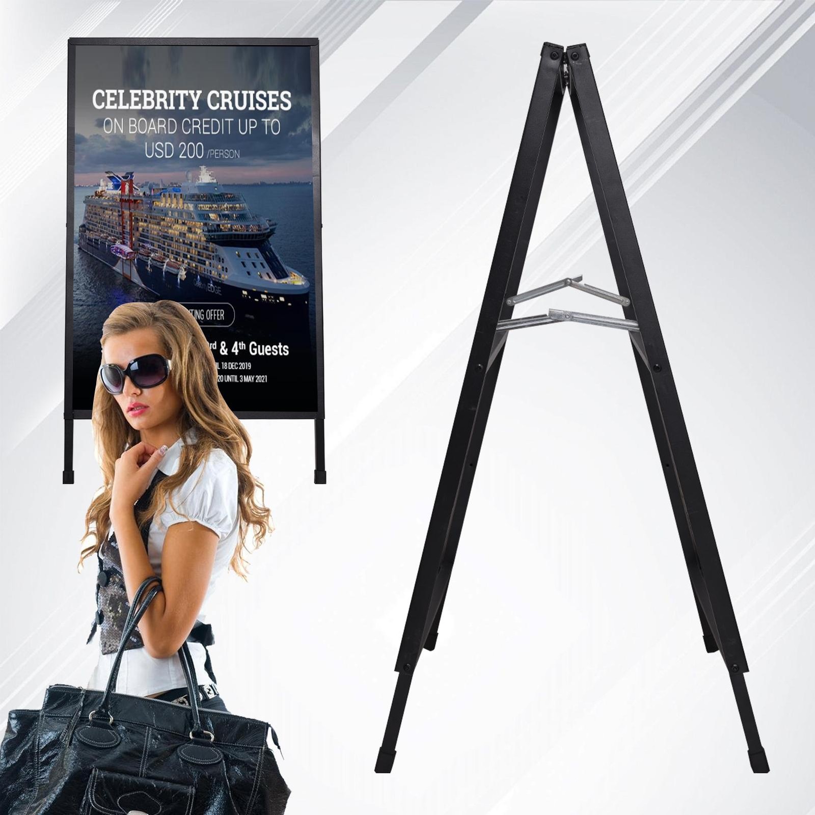 A Frame Sidewalk Sign, Heavy Duty Sandwich Board Signs 24×36 In (Frame Only)