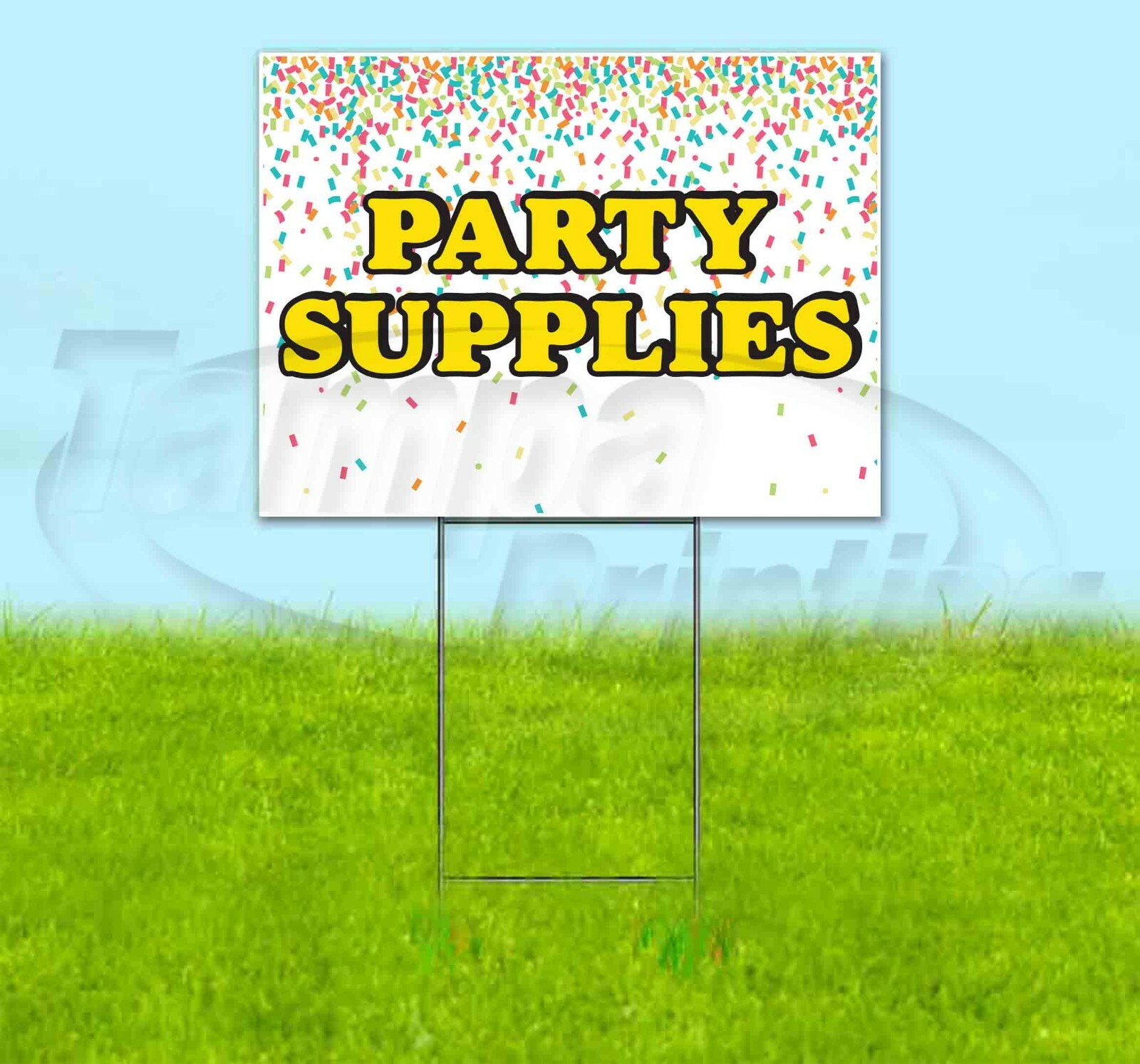 PARTY SUPPLIES 18×24 Yard Sign Corrugated Plastic Bandit Lawn Business CONFETTI