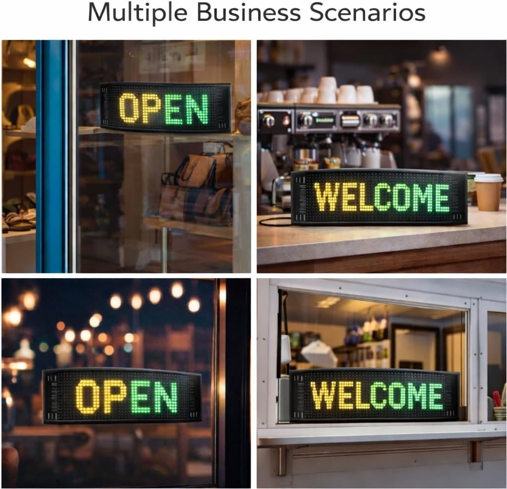 Programmable LED Message Board – 23×4″ Digital Scrolling Sign with App Control