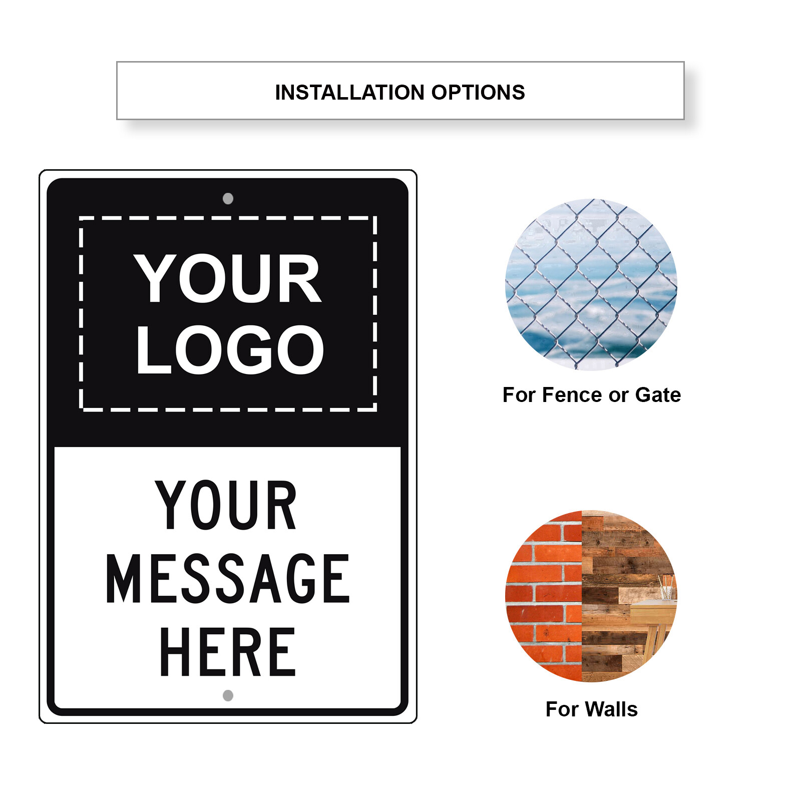 Custom Sign Your Custom Text or Logo Personalized Text Logo Aluminum Metal Sign