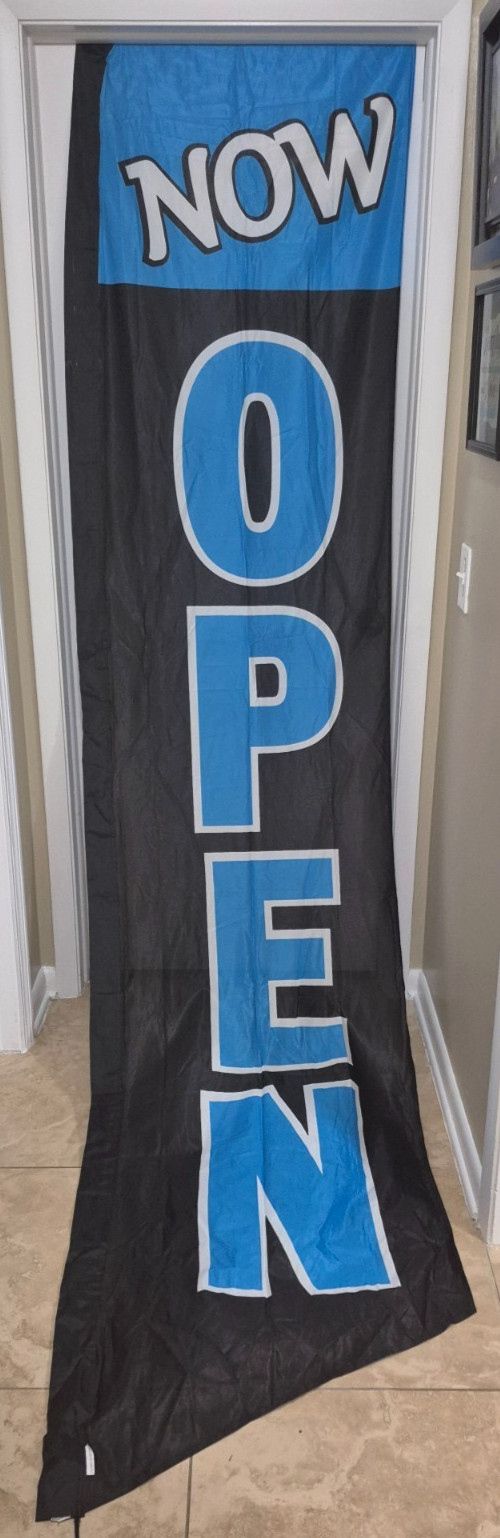 Flag/Sign swooper/feather- Now Open 12′ x 2.5′ – NO POLE – Excellent Condition