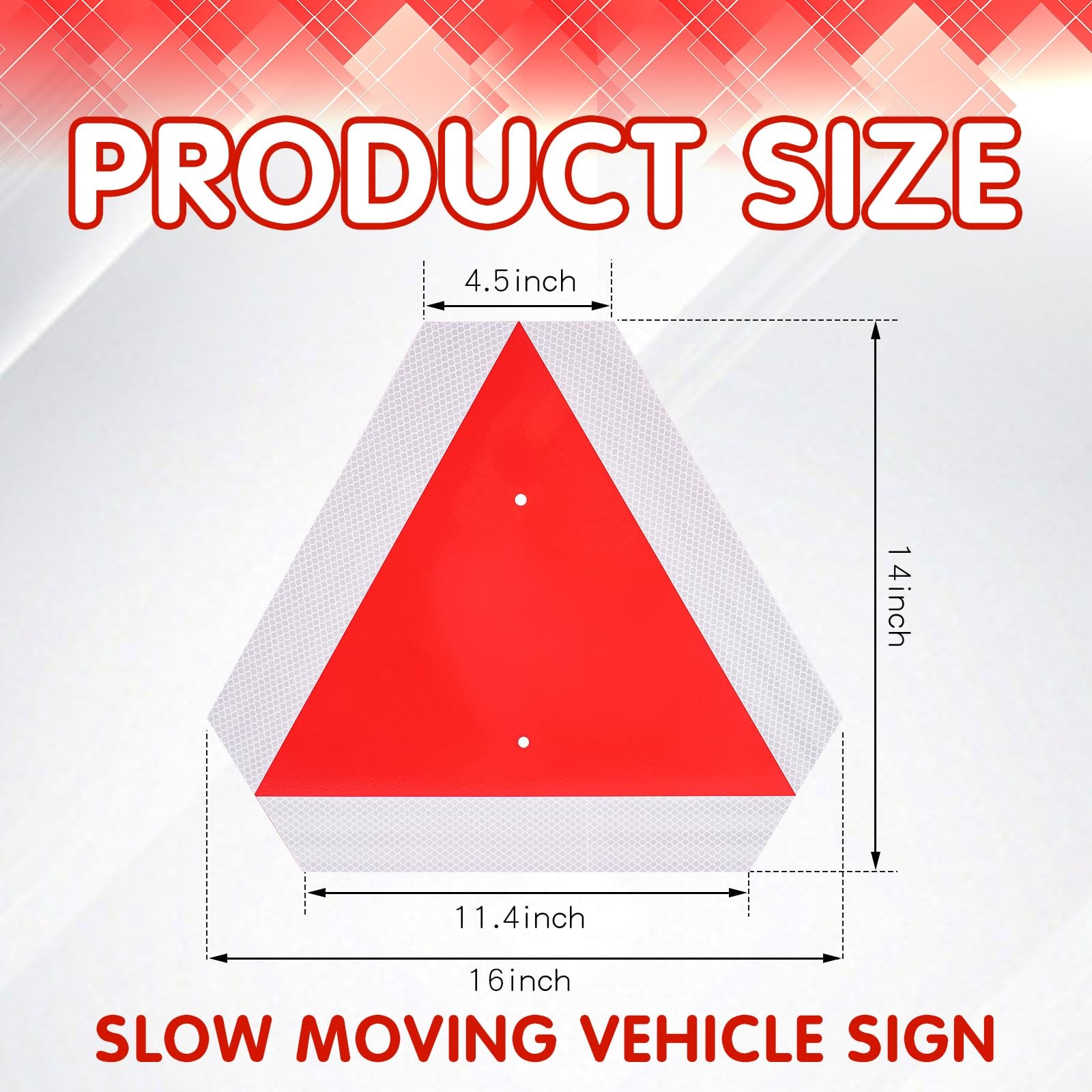 2026 Reflective Upgraded Version Slow Moving Vehicle Sign, Aluminum Slow