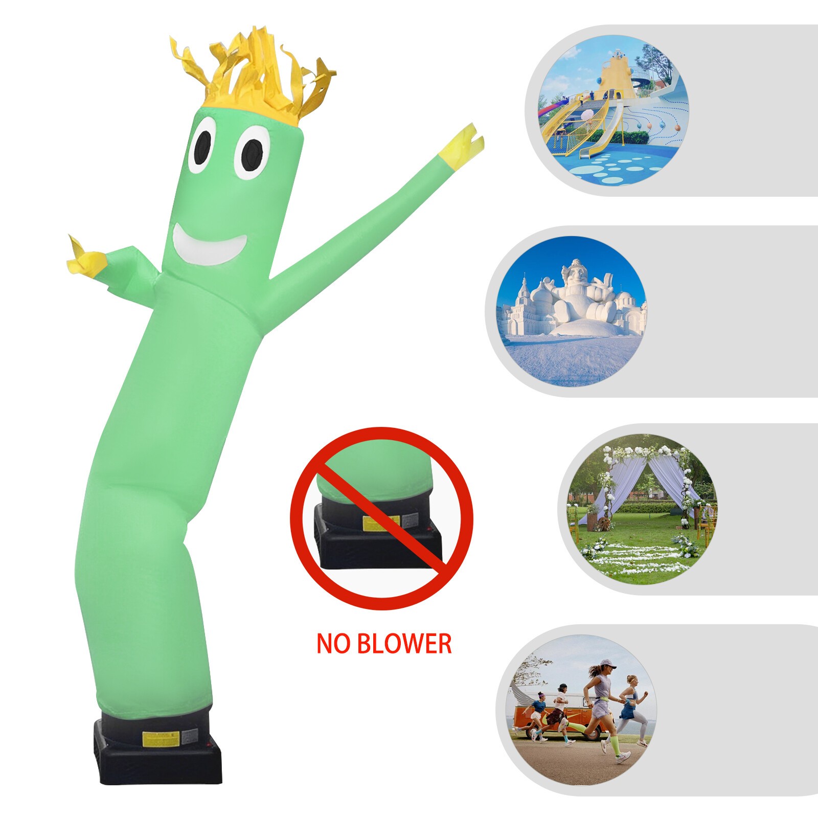 10ft Dancing Inflatable Air Dancer Promotional Figure Green Plaid