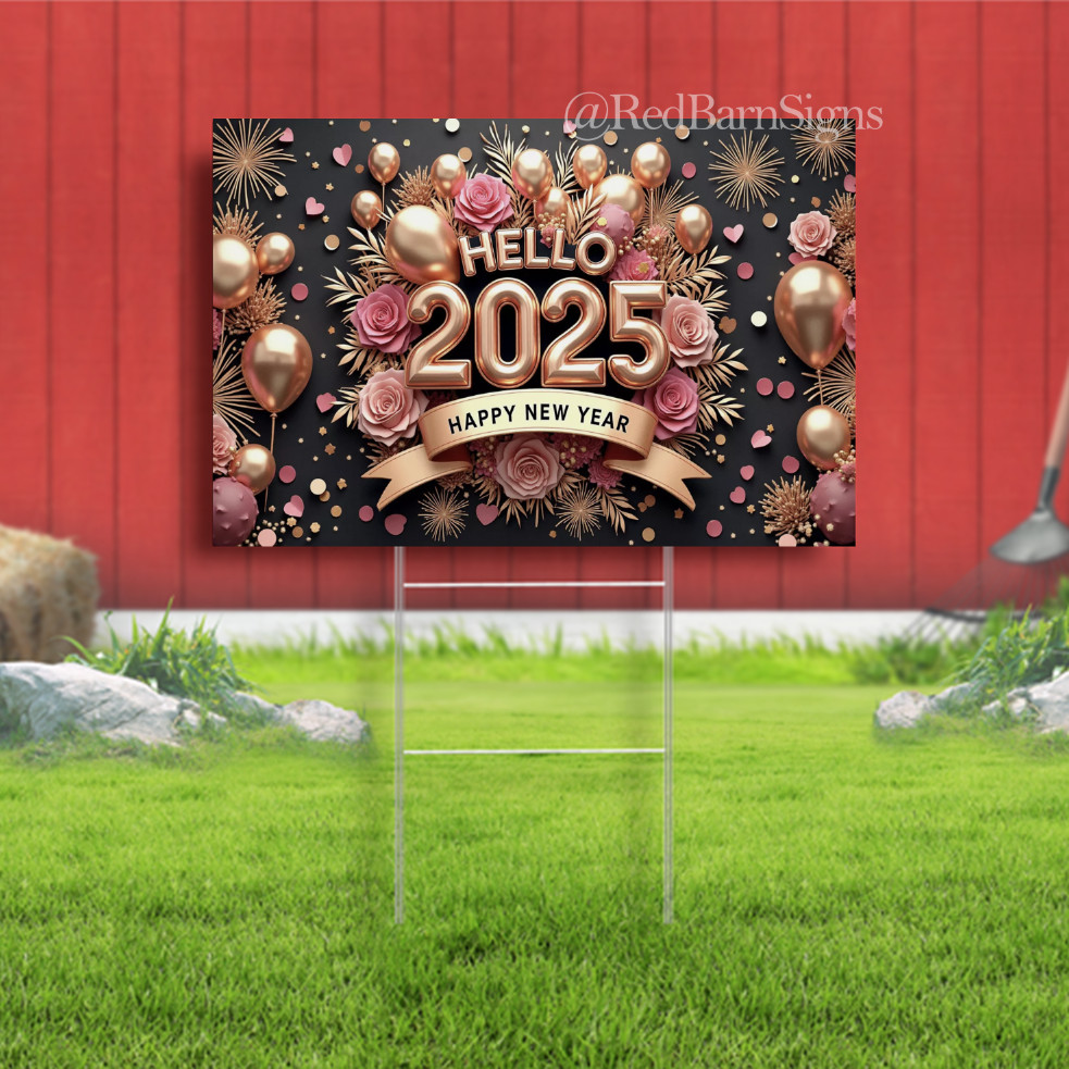 2025 Happy New Year Theme Party Yard Sign New Year Celebrate Decoration
