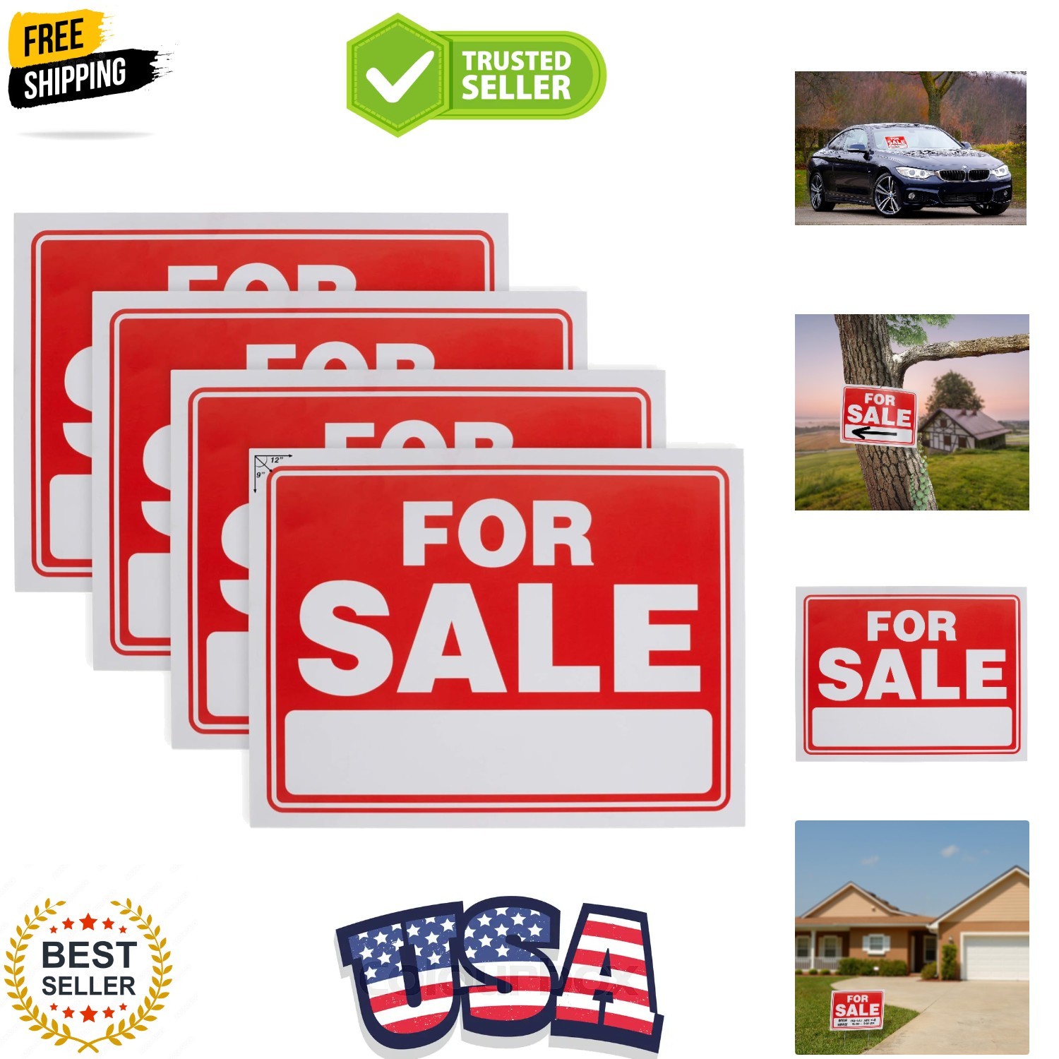 9″ X 12″ Sale Sign for Car and Auto Sales – Rust Free Clear and Visible Text …