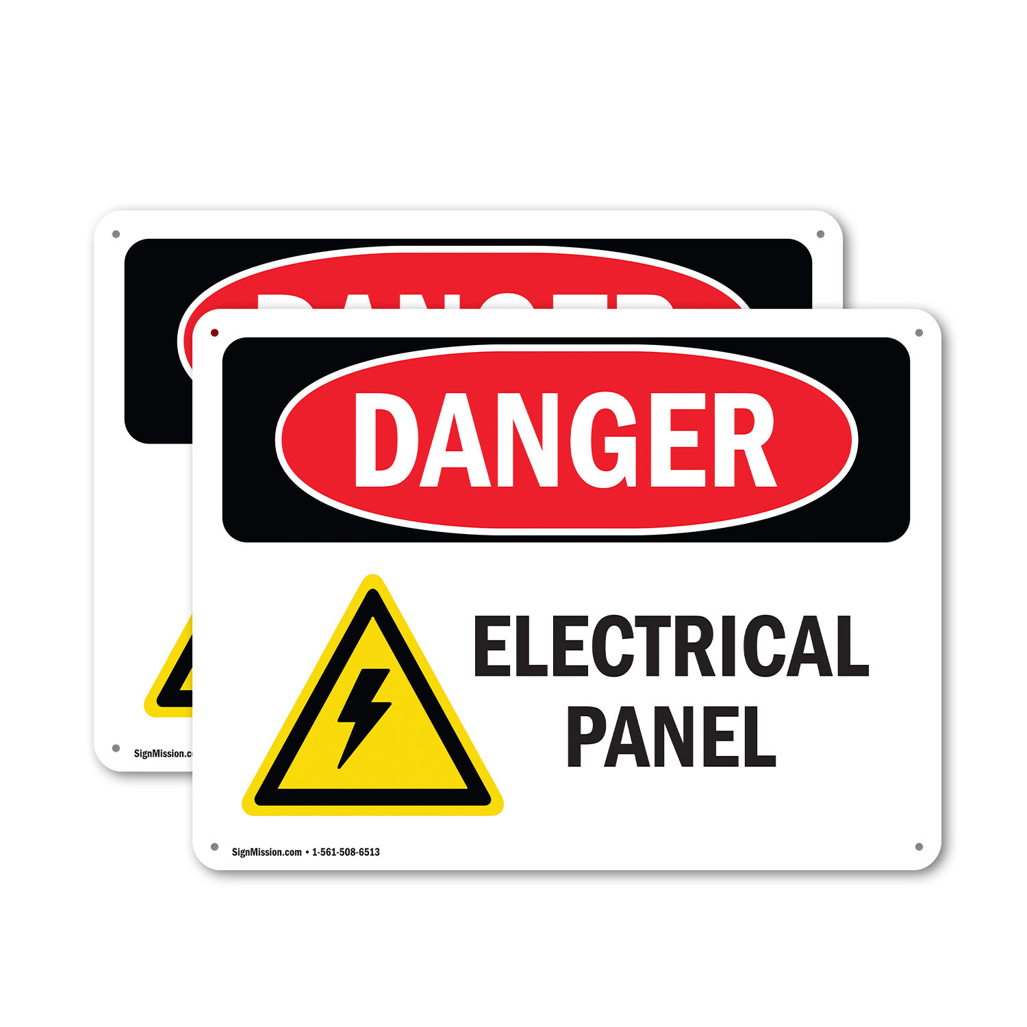 (2 Pack) Electrical Panel OSHA Danger Sign Decal Metal Plastic