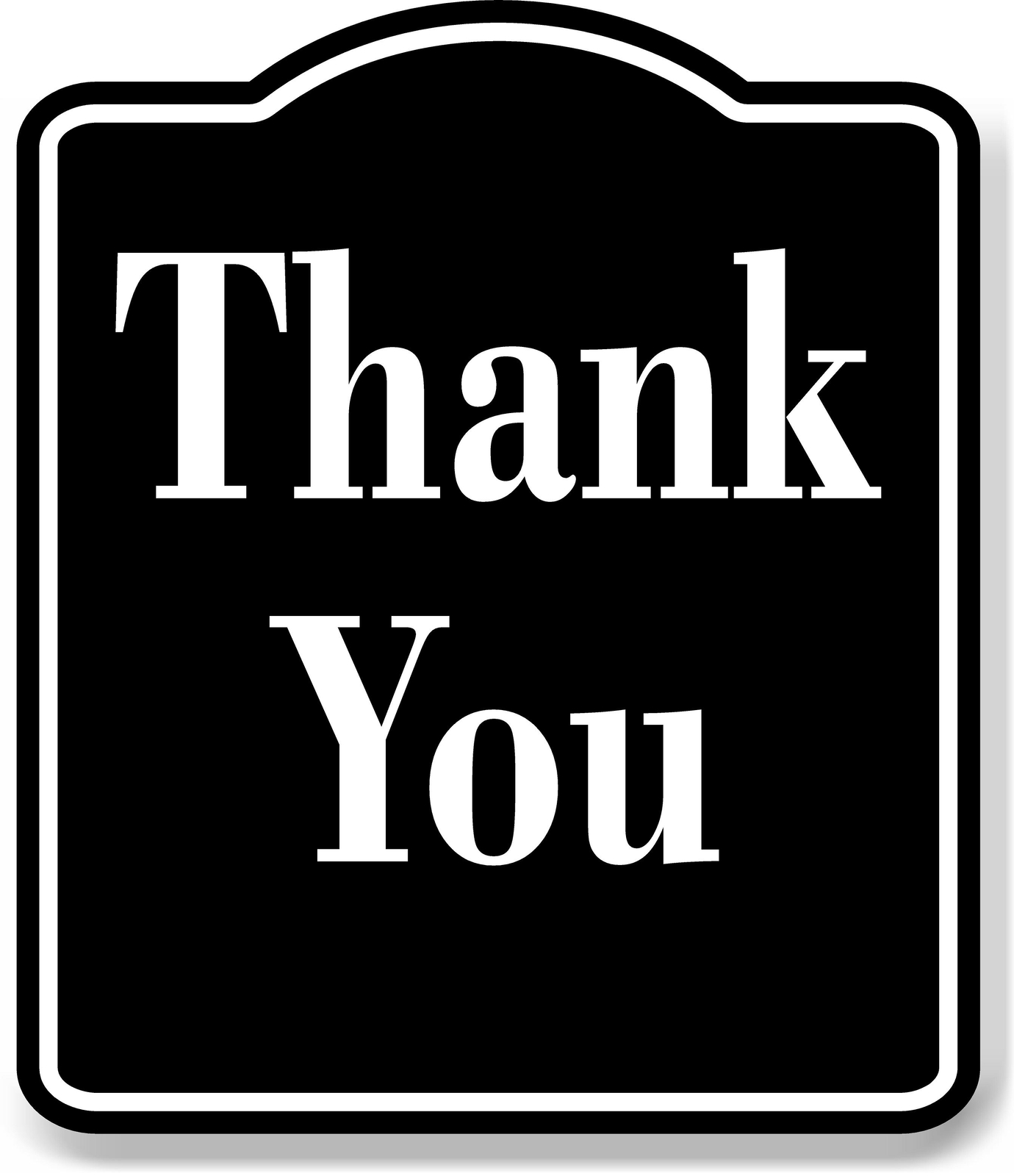 Thank You Elegant BLACK Aluminum Composite Sign