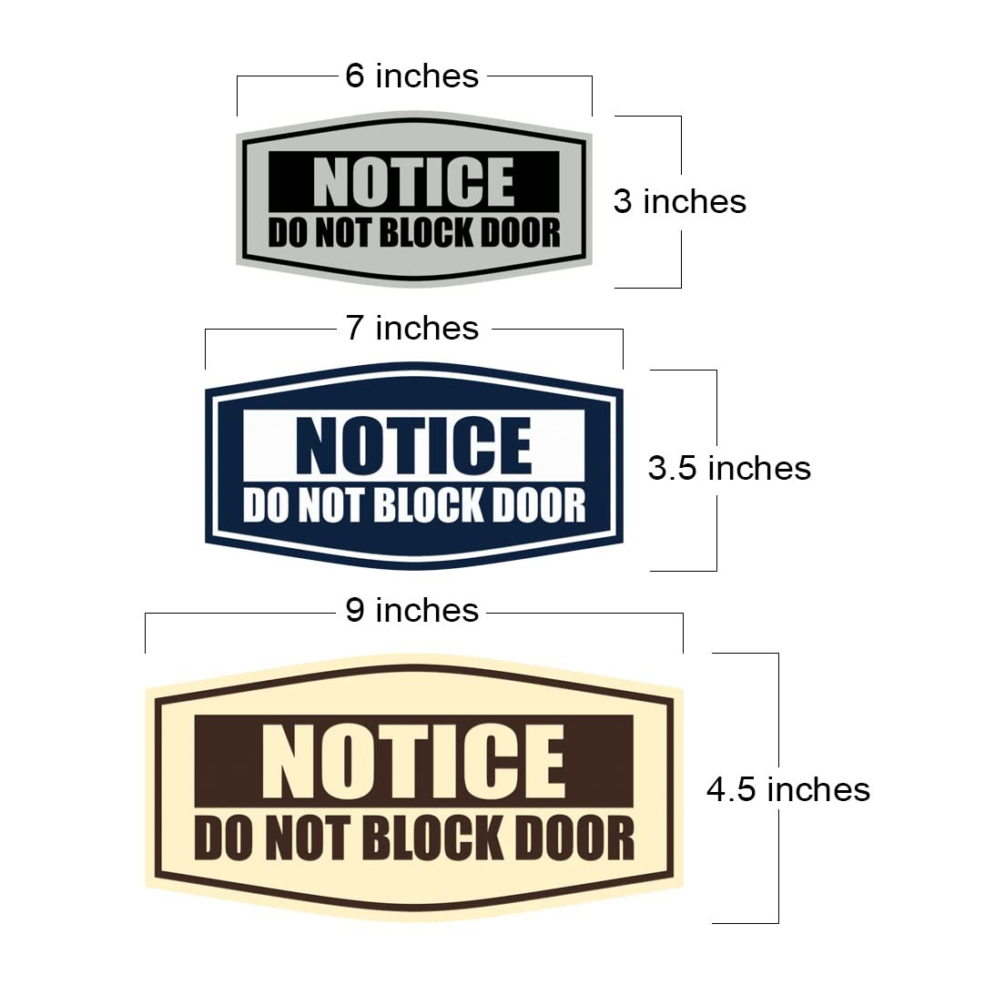 Large Fancy Notice Do Not Block Door Sign Black Gold Office Business Marker