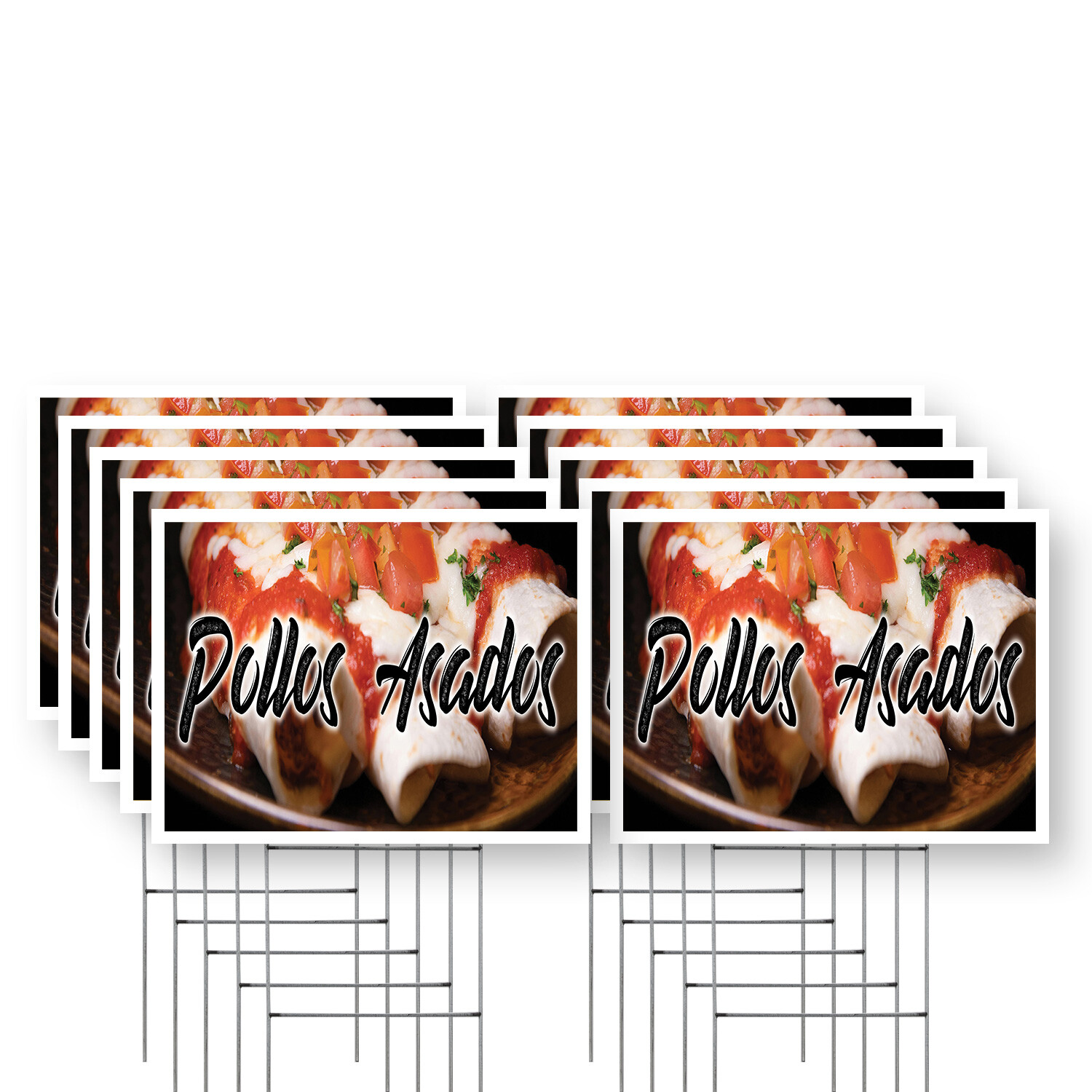 Pollos Asados Yard Sign Grilled Chicken, Latin American Cuisine, Freshly Cooked