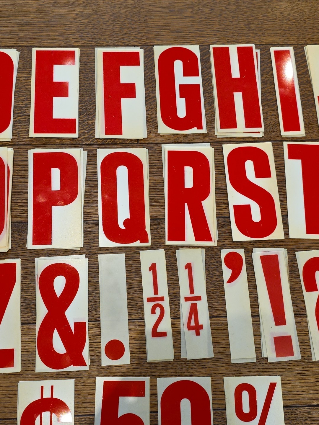 QTY 135 Red Marquee Sign Letters, Numbers, Fraction, Symbols, Advertisment, AD A