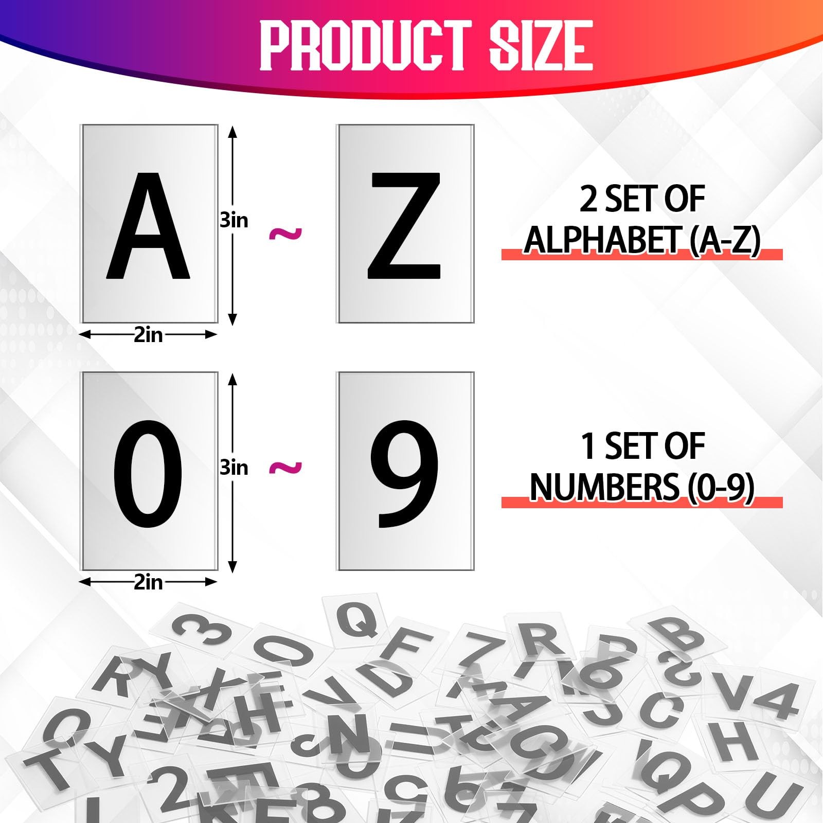 3 Sets 3 x 2 in Bottle Sign Cards 2 Sets Letters A-z and 1 Numbers 0-9 Marque…